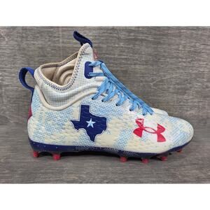 Under Armour Spotlight Lux 2 MC Texas Red White Blue Football Cleats Size 9 mens